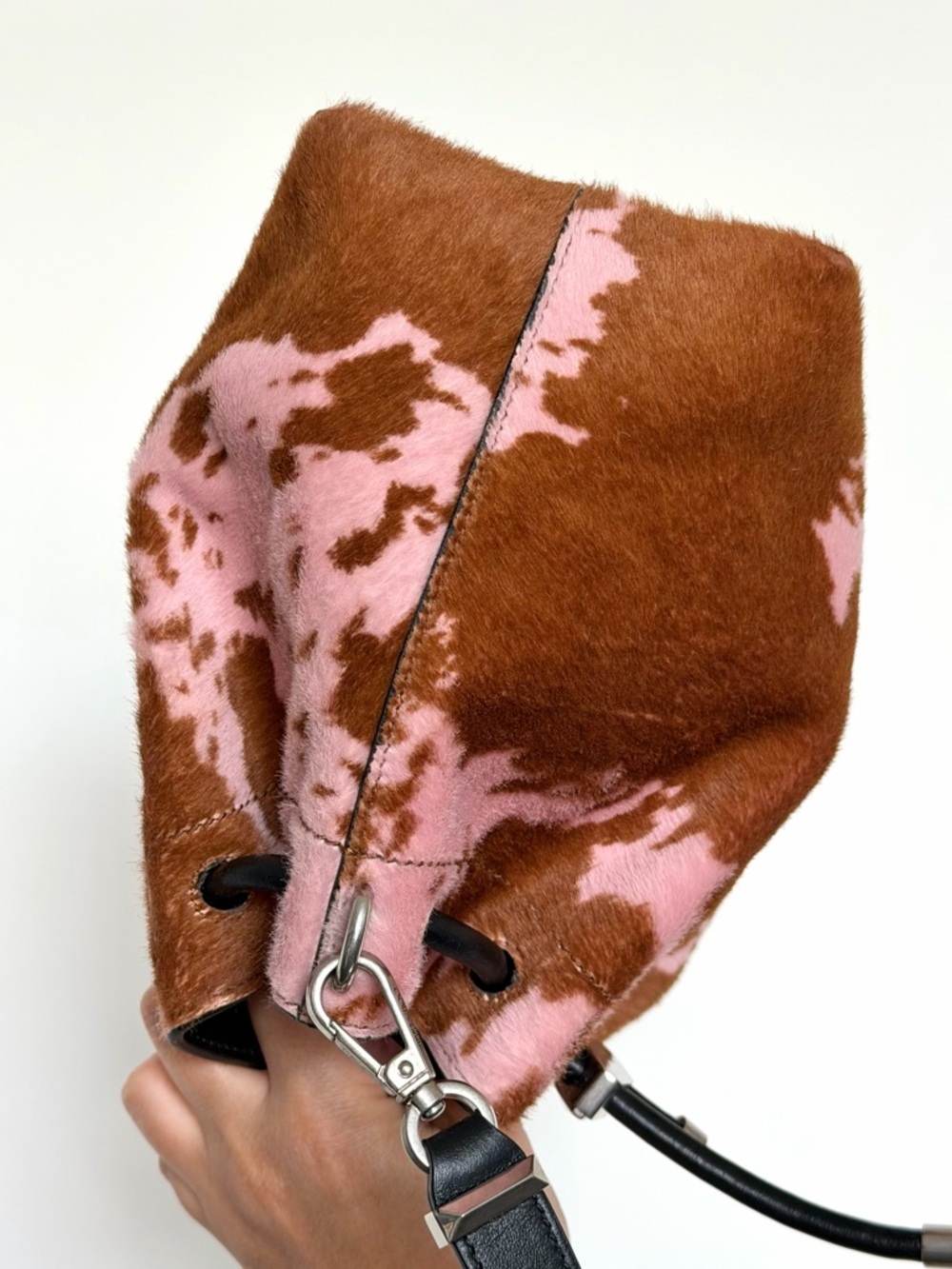 SOLD! Jimmy Choo Cinch M Cow Print Shoulder Bag - Picture 5 of 15